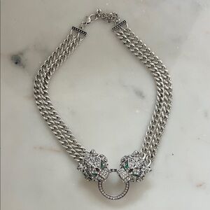 BaubleBar Silver Necklace with Crystal Embellishments